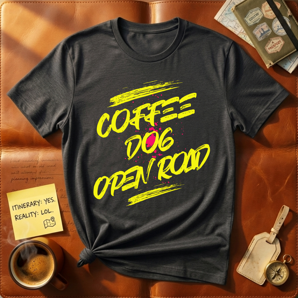 Coffee Dog Open Road Bold T-Shirt