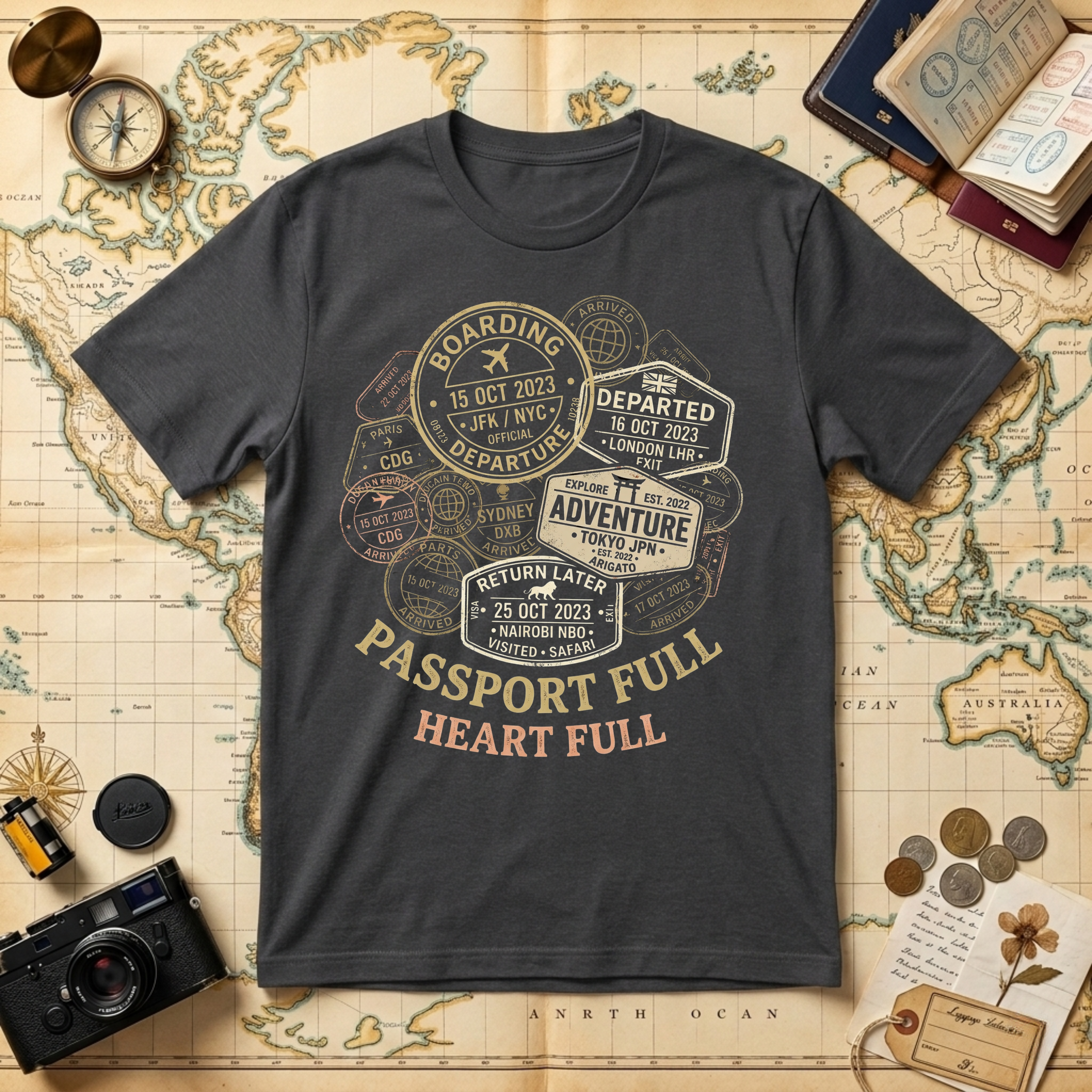 Passport Full Heart Full T-Shirt