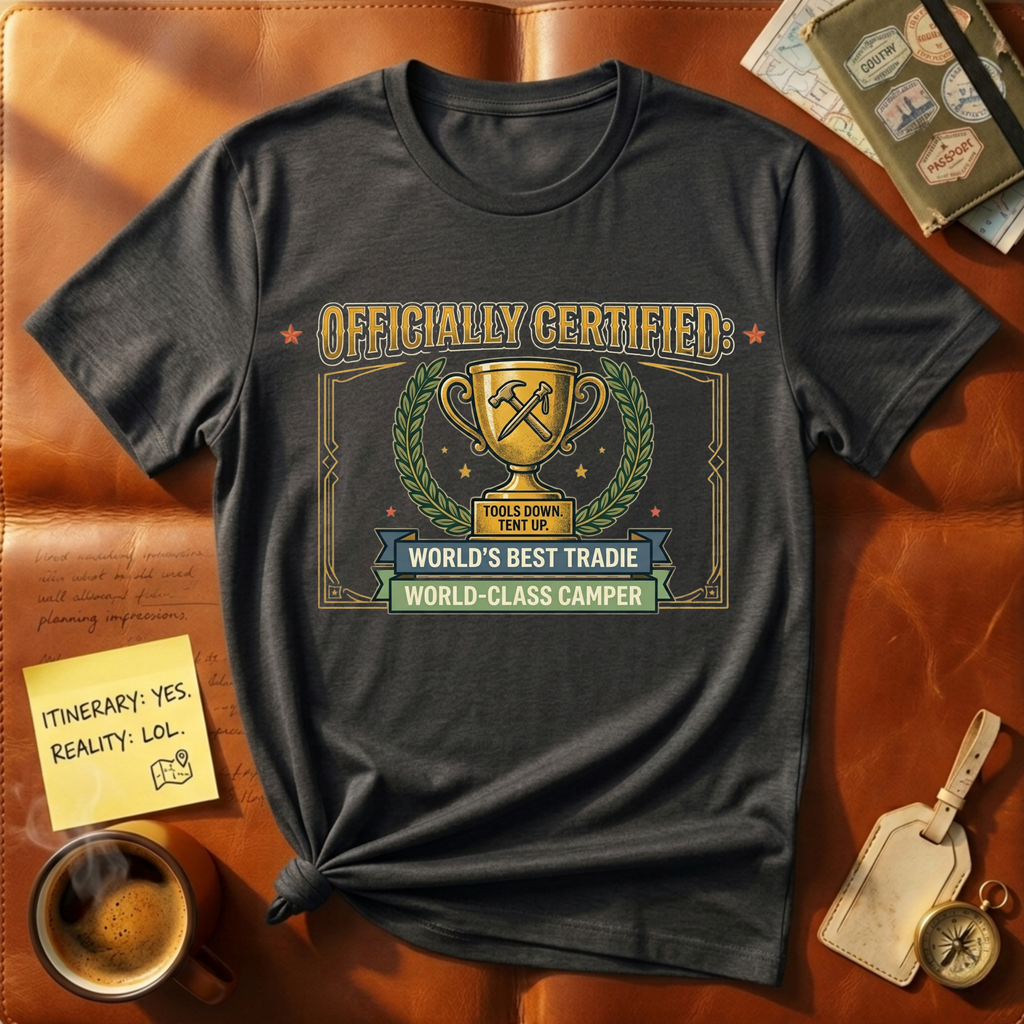 Officially Certified World's Best Tradie & Camper T-Shirt