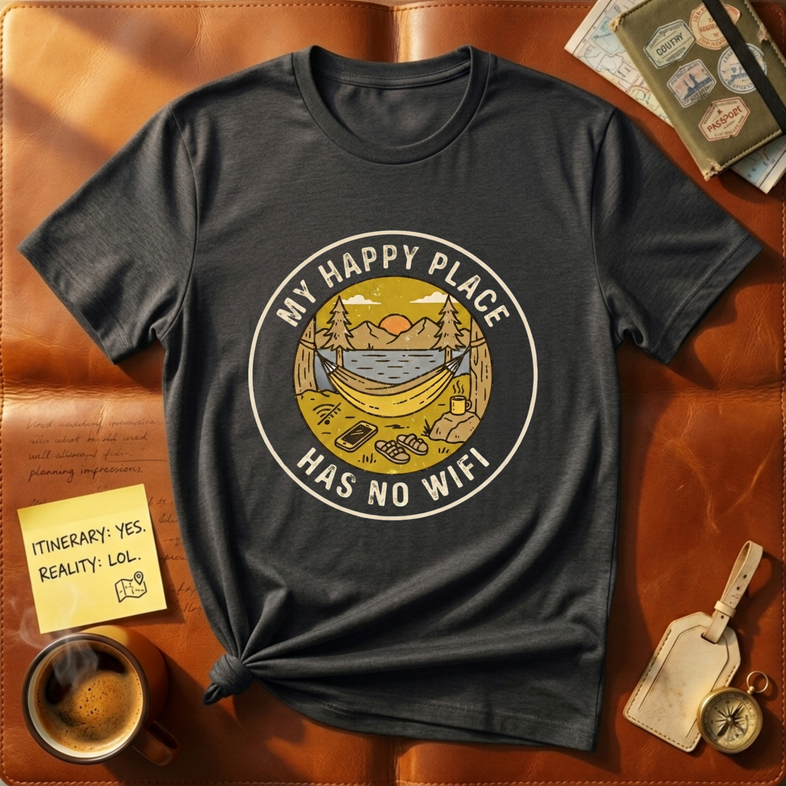 My Happy Places Has No Wifi T-Shirt