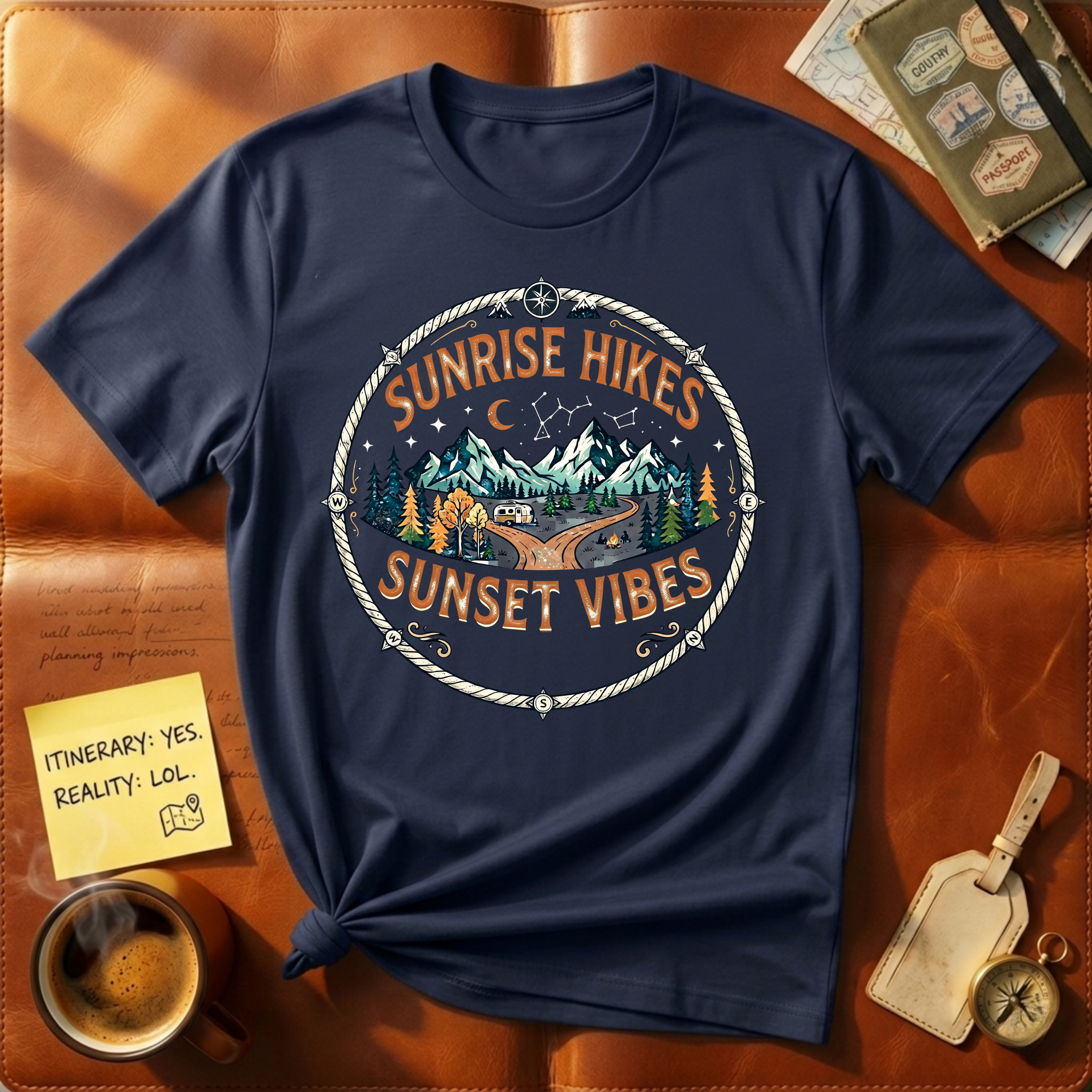 Sunrise Hikes Sunset Vibes T-Shirt