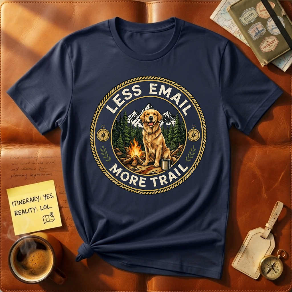 Less Email More Trail Dog T-Shirt