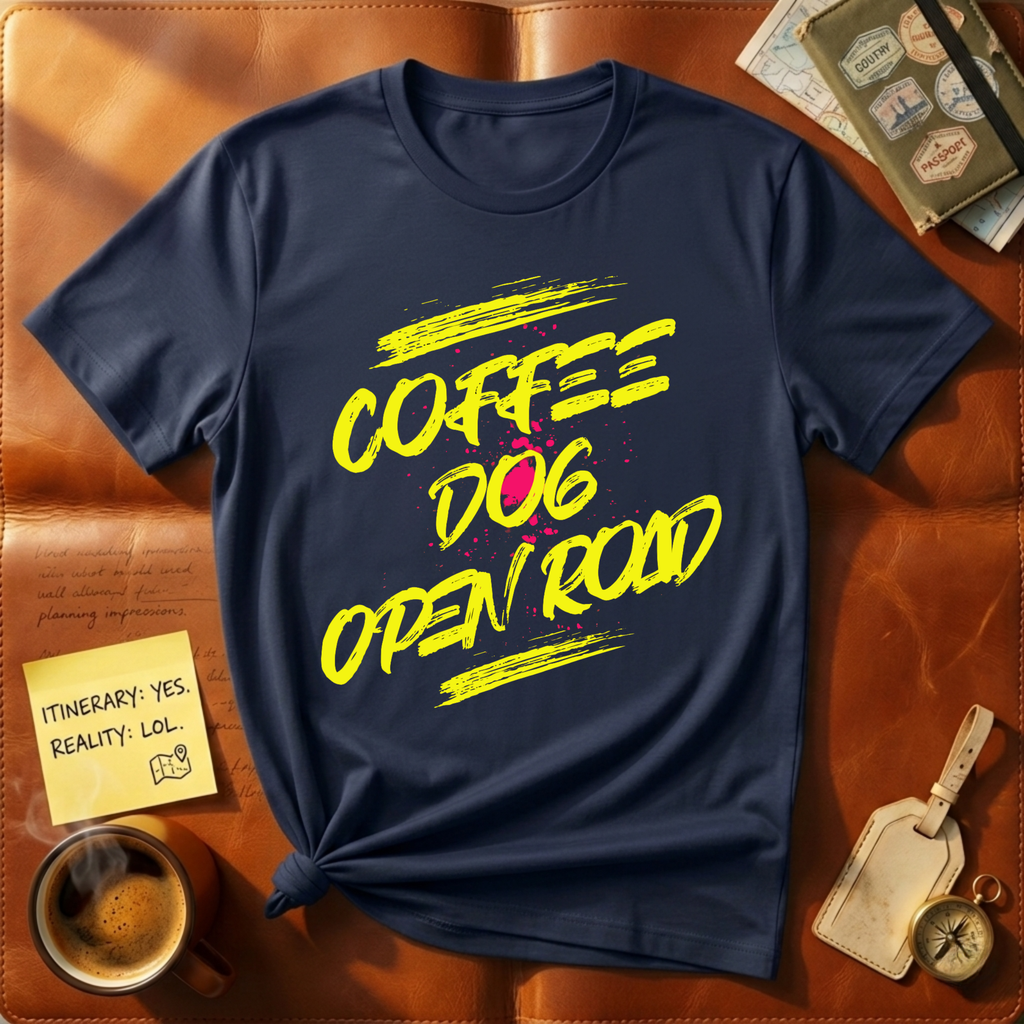 Coffee Dog Open Road Bold T-Shirt