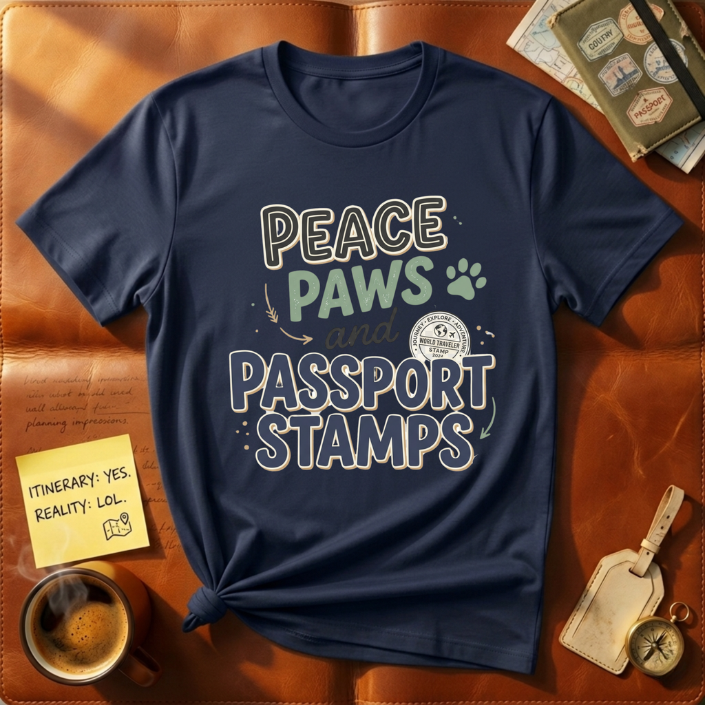 Peace, Paws & Passport Stamps T-Shirt
