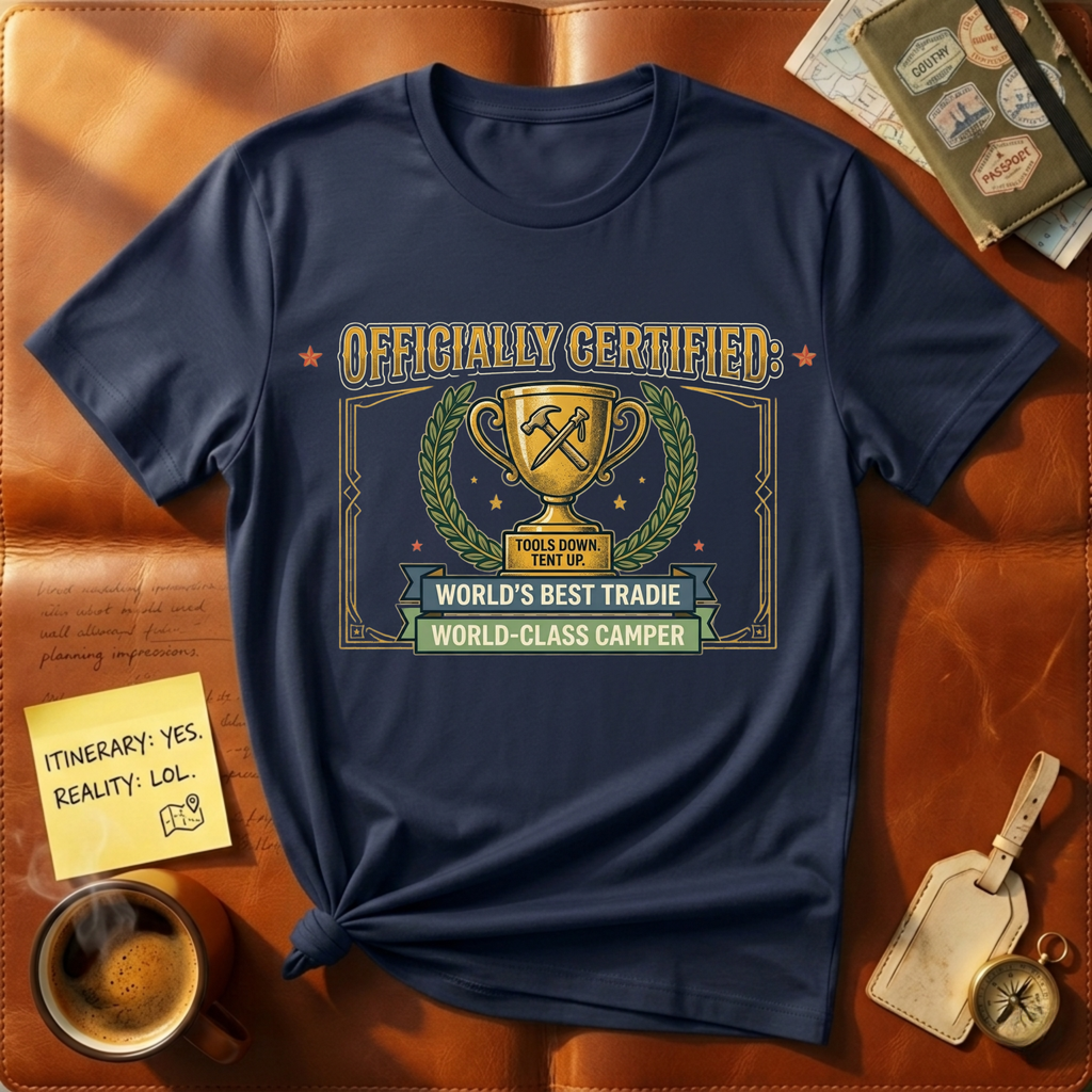 Officially Certified World's Best Tradie & Camper T-Shirt