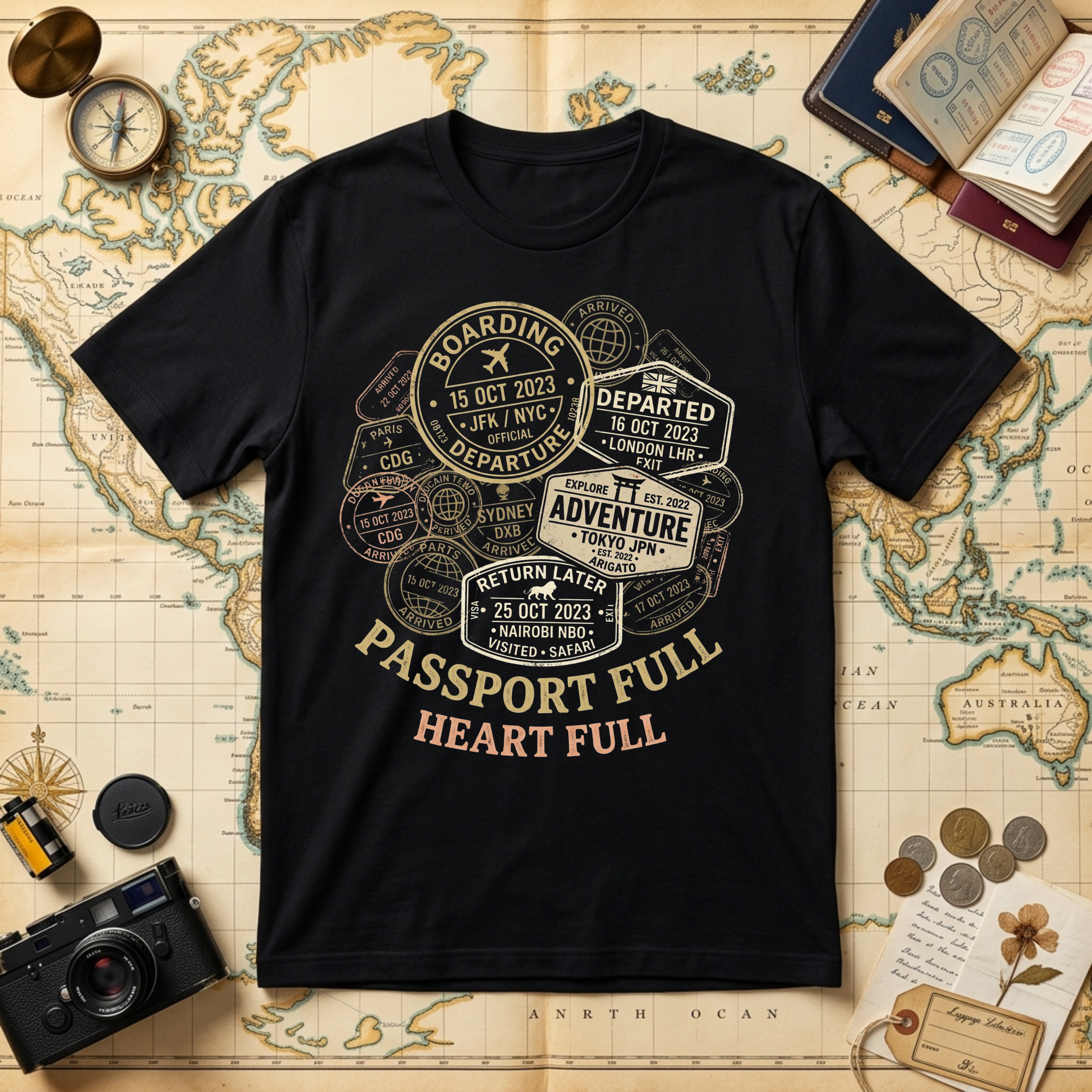 Passport Full Heart Full T-Shirt