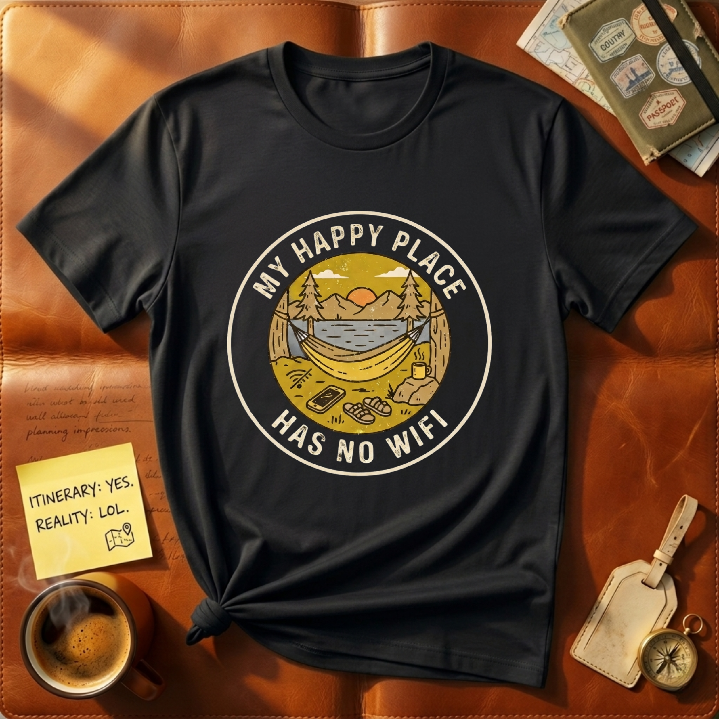 My Happy Places Has No Wifi T-Shirt