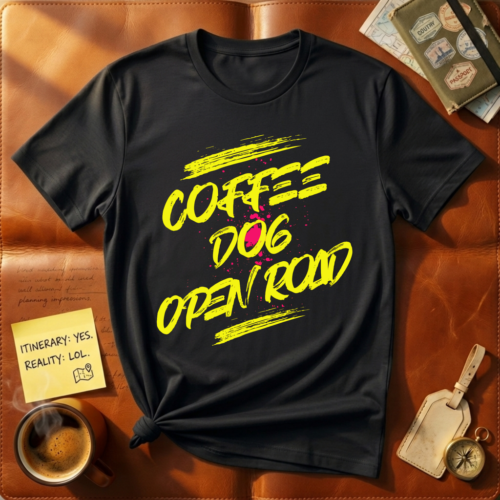 Coffee Dog Open Road Bold T-Shirt