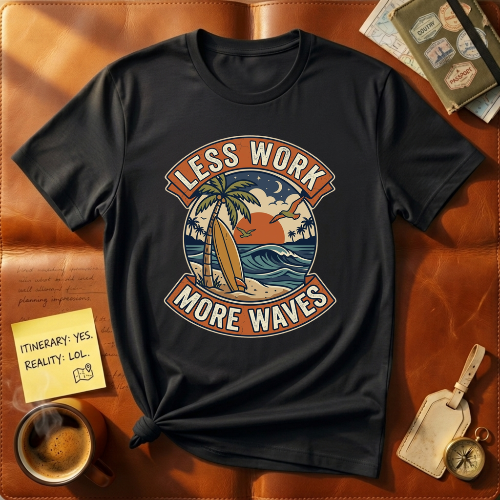 Less Work More Waves T-Shirt