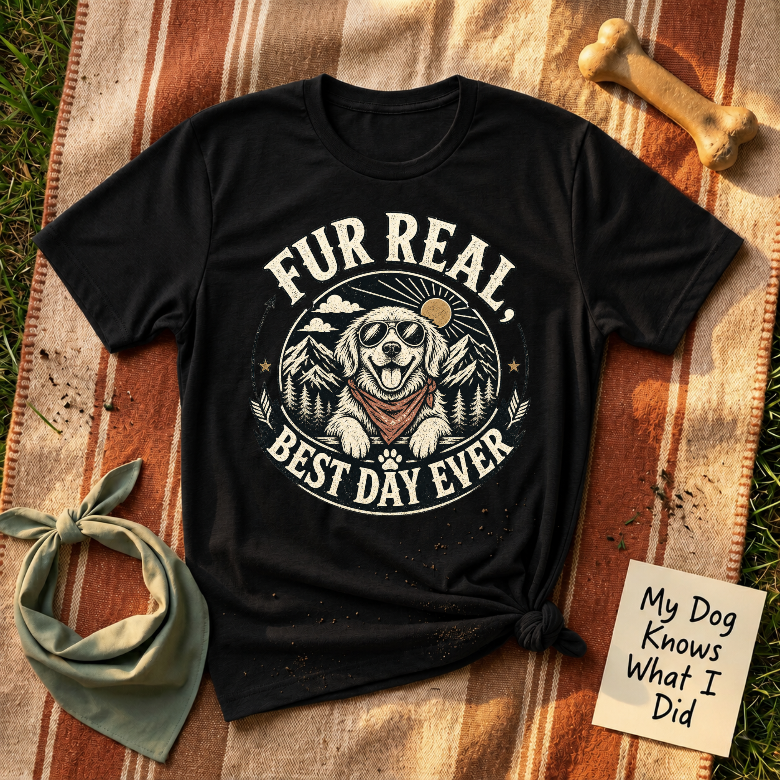 Fur Real Best Day Ever Dog T-Shirt