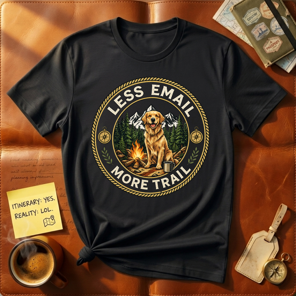 Less Email More Trail Dog T-Shirt