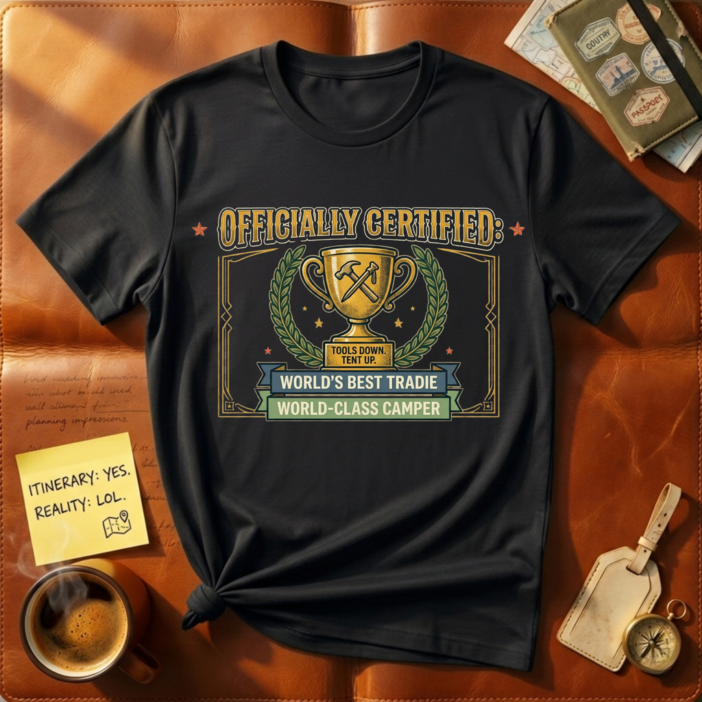 Officially Certified World's Best Tradie & Camper T-Shirt