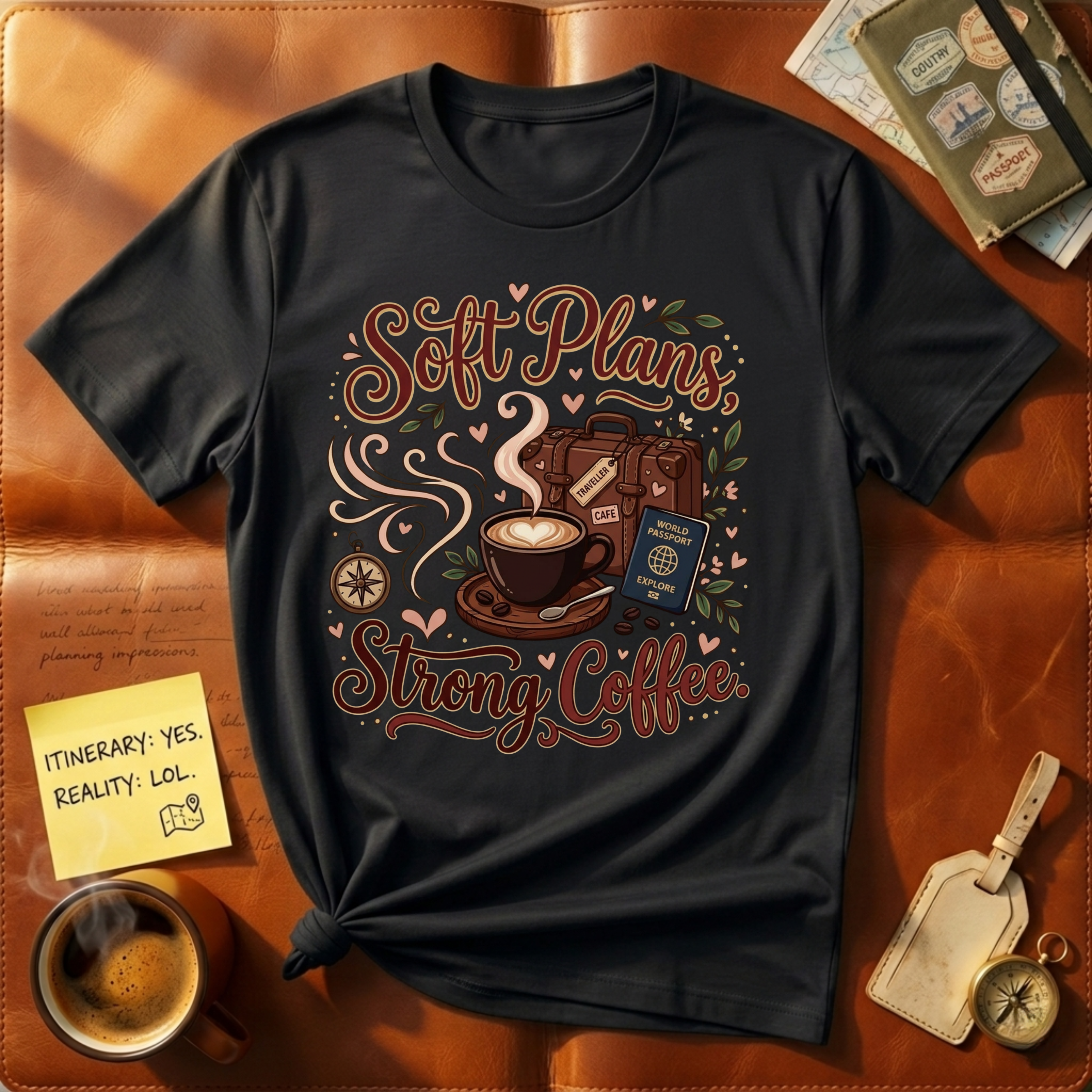 Soft Plans Strong Coffee T-Shirt