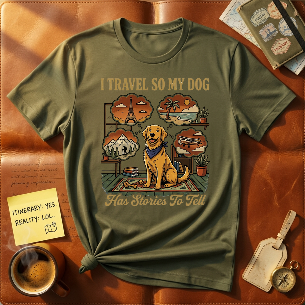 I Travel So My Dog  Has Stories To Tell T-Shirt