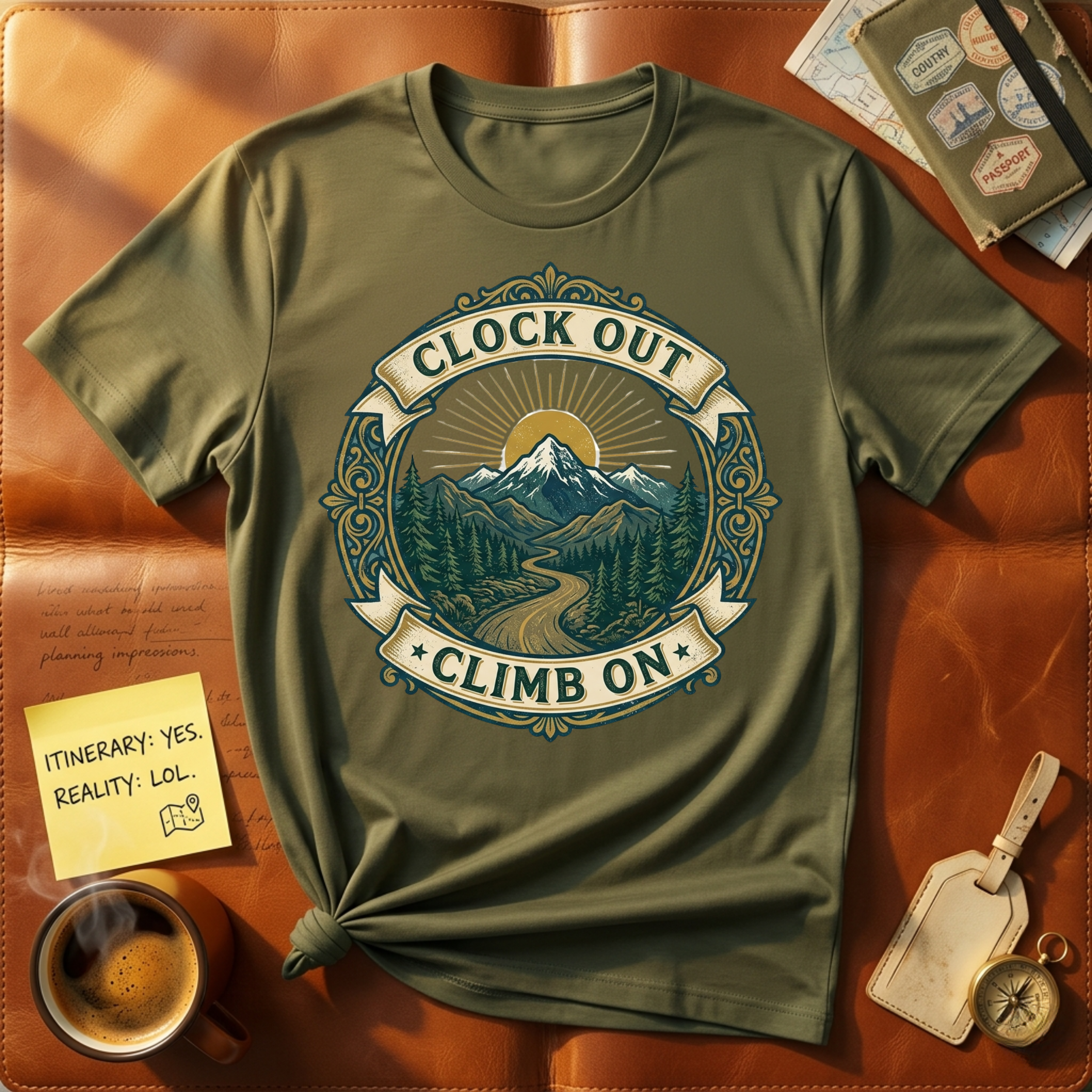 Clock Out Climb On T-Shirt