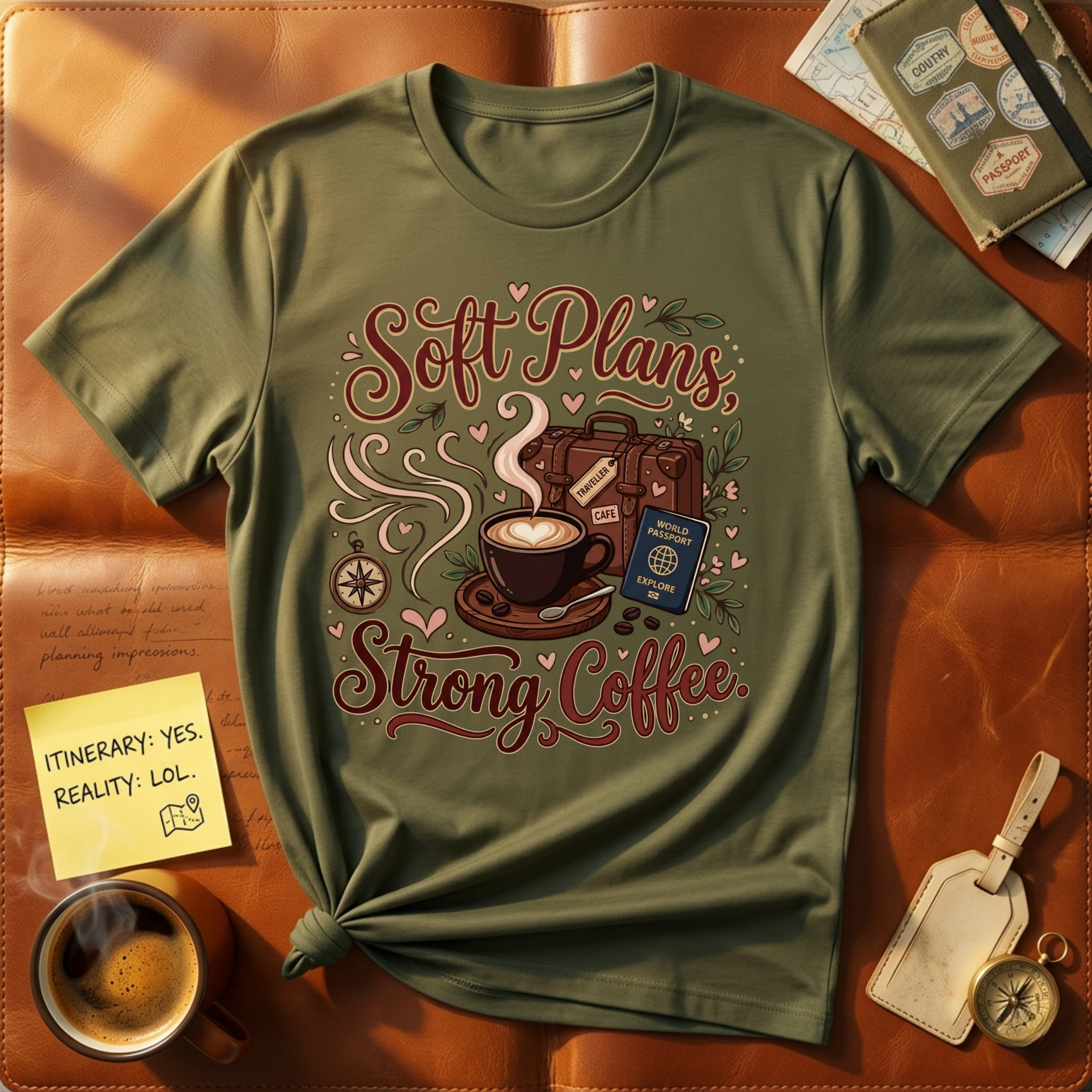 Soft Plans Strong Coffee T-Shirt