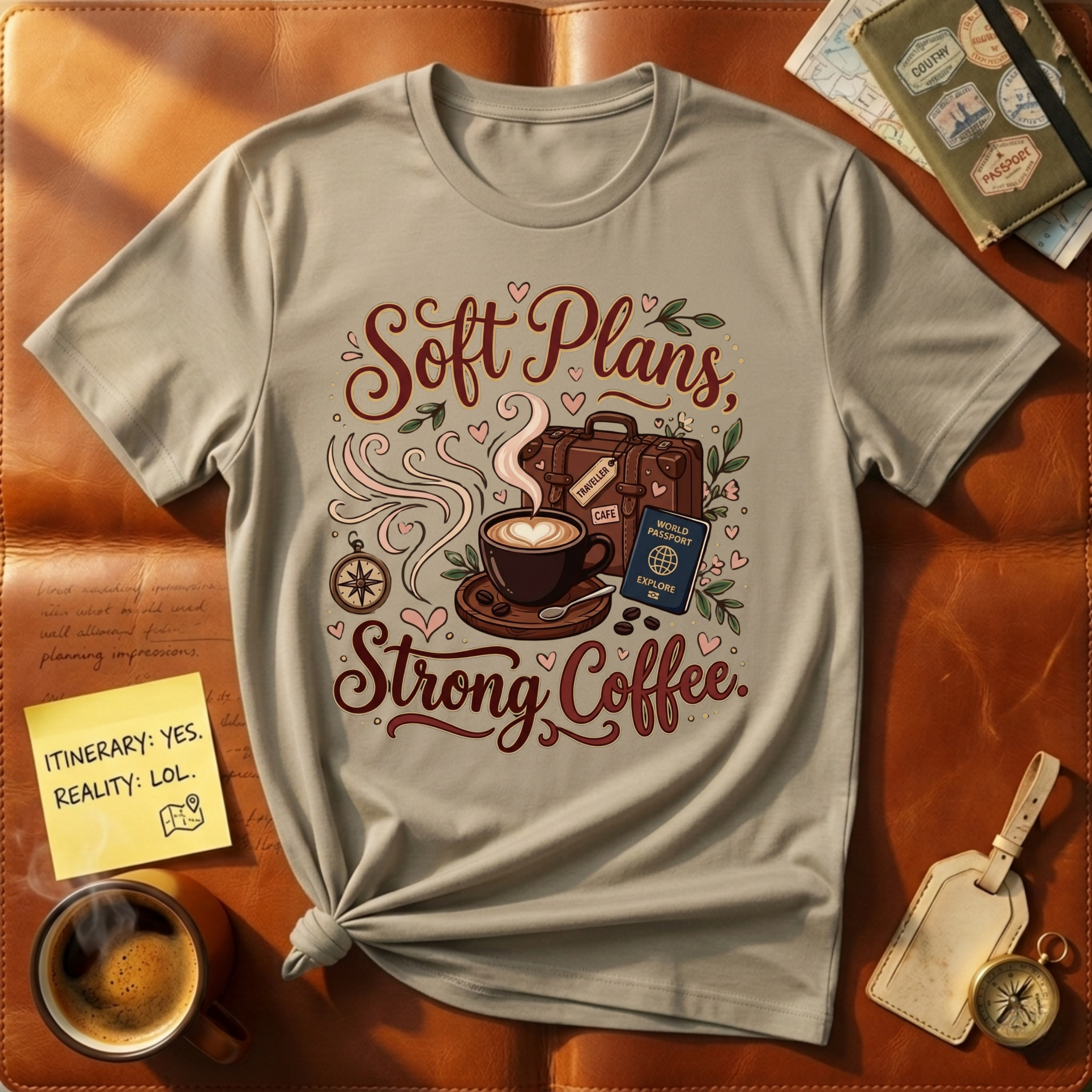 Soft Plans Strong Coffee T-Shirt