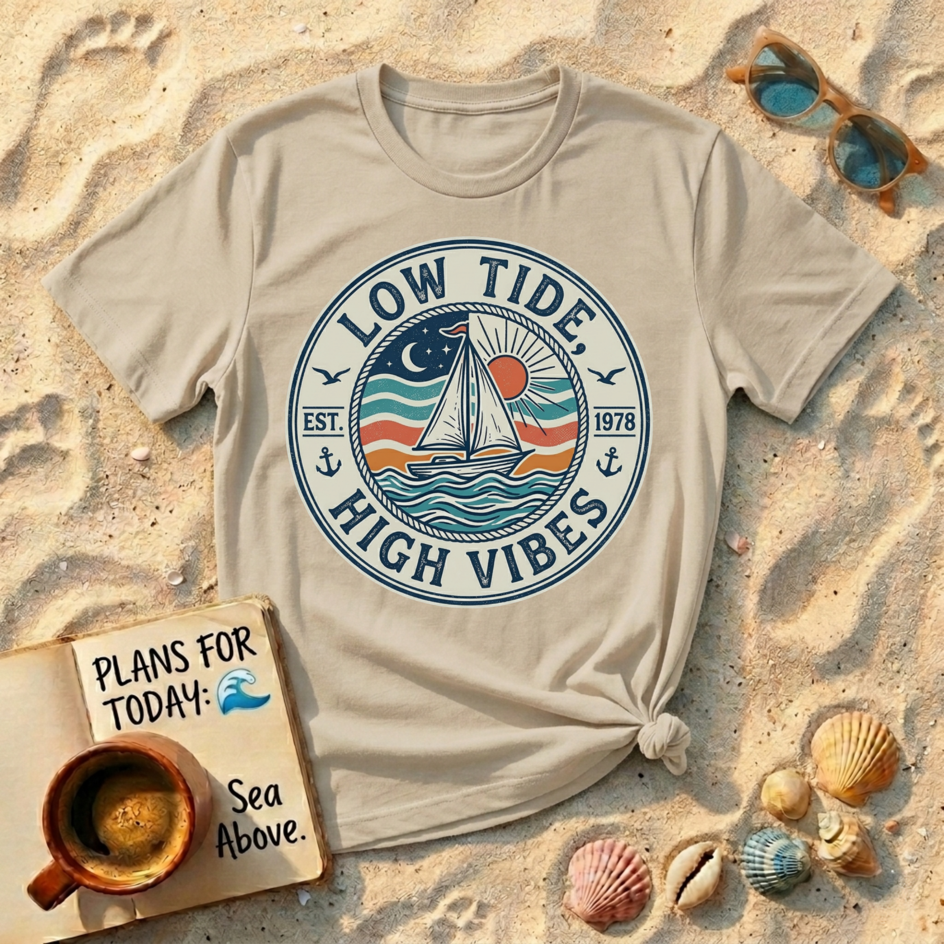 Low Tide High Vibes Vintage T-Shirt