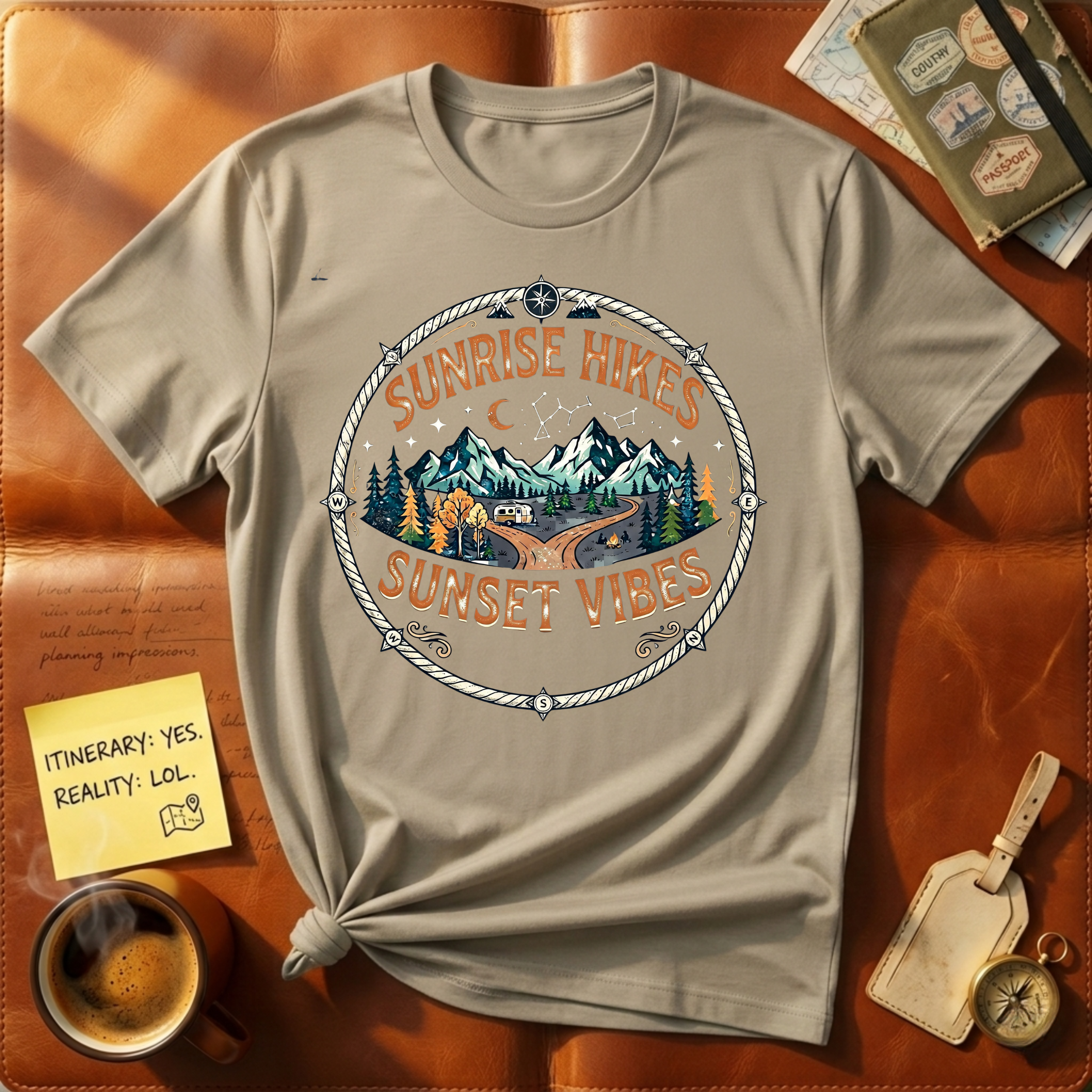 Sunrise Hikes Sunset Vibes T-Shirt
