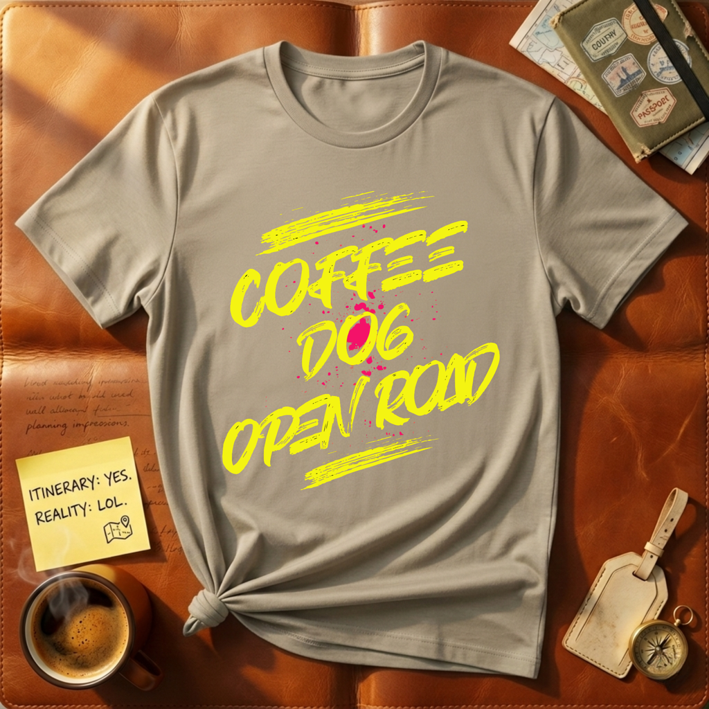 Coffee Dog Open Road Bold T-Shirt